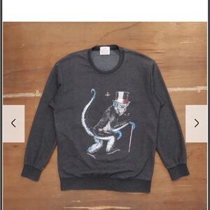 Vivienne Westwood Gray Crewneck Sweater with Graphic Design